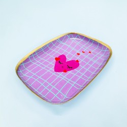 Mini Vide-Poche Karo heart viola