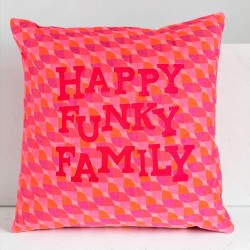 Cushion Cover Velvet Waves Happy Funky Family 5050