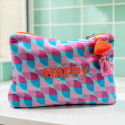 Trousse de toilette Velours Waves Happy viola