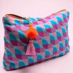 Cosmetic Bag Velvet Waves Happy viola