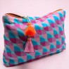 Cosmetic Bag Velvet Waves Happy viola