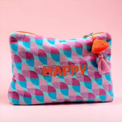 Trousse de toilette Velours Waves Happy viola