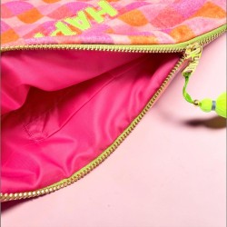 Cosmetic Bag Velvet Waves Happy orange