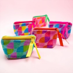 Pouch Recycle Mini Zip Velvet Waves