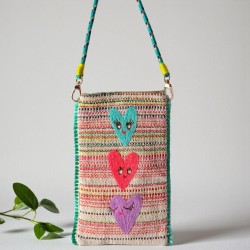 Pochette téléphone 3 smiley hearts