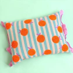 Housse de Coussin tissé Stripe Orange 3040