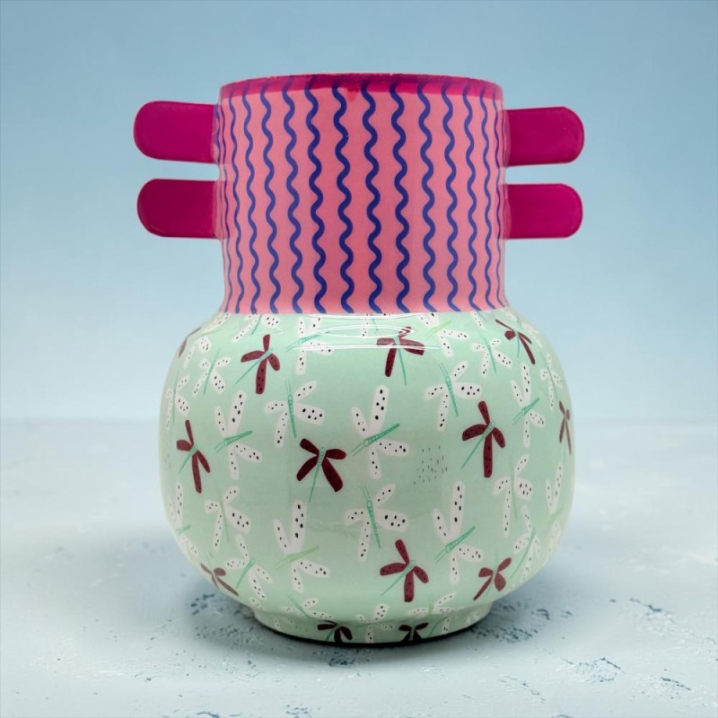 Vase 4 handle butterfly