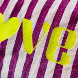 Cushion Cover Velvet Pinstripe Love 4060