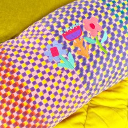 Housse de Coussin Velours check 3 fl 3060