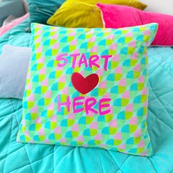 Cushion Cover Velvet Waves Start Love 4040