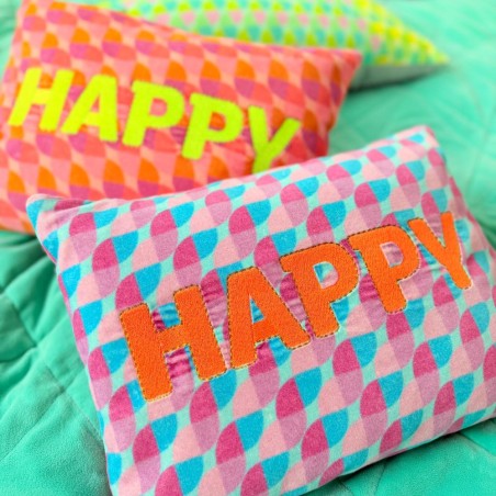 Cushion Cover Waves Happy viola 3040