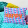Cushion Cover Waves Happy viola 3040