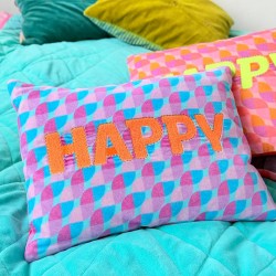 Cushion Cover Waves Happy viola 3040