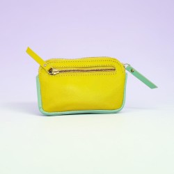 Leatherbag mini zip Stripe viola