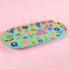 Tablett M Flowerbed turq