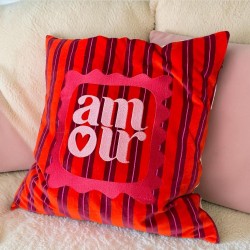 Cushion Cover Velvet Pinstripe Amour 5050
