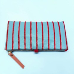 Portemonnaie Leather Stripe HK ltblue