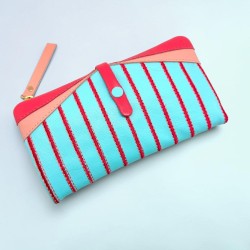 Portemonnaie Leather Stripe HK ltblue