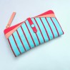 Portemonnaie Leather Stripe HK ltblue