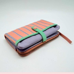 Portemonnaie Leather Stripe folded apricot