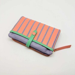 Portemonnaie Leather Stripe folded apricot