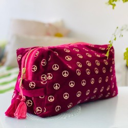 Kosmetiktasche Hearts/Peace berry XXL