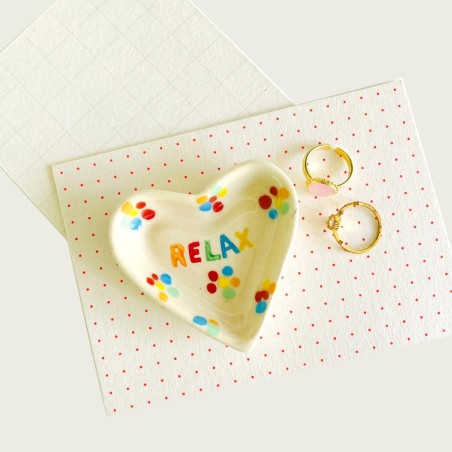 Keramikschale organic heart relax dots