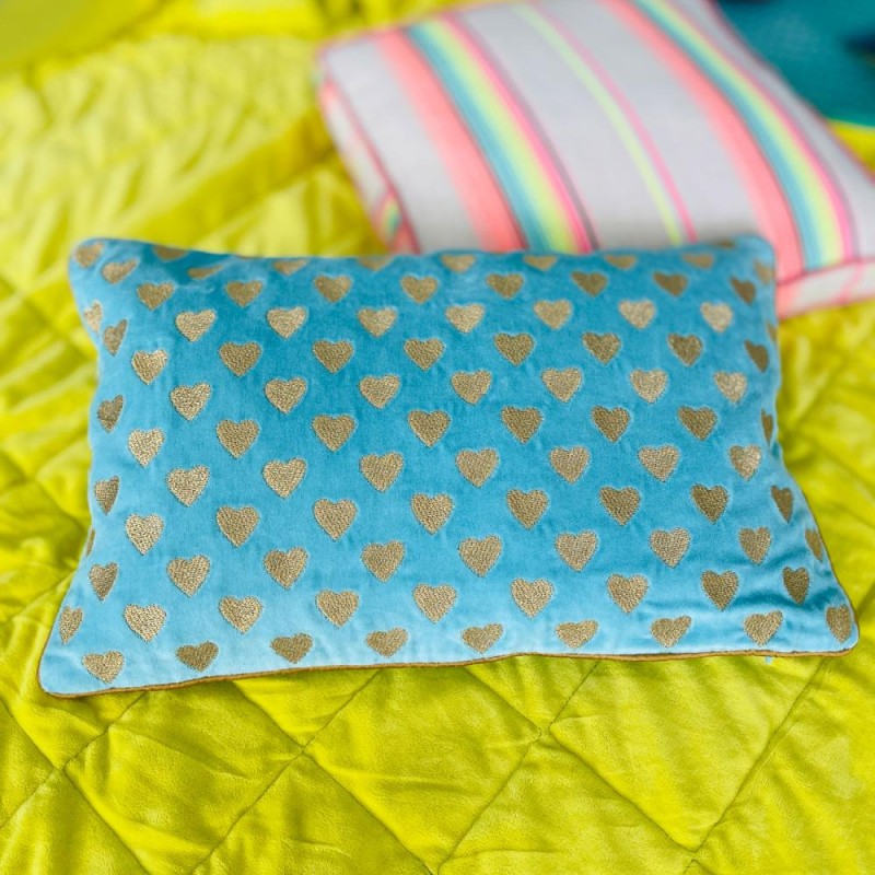 Kissenhülle Hearts with Hearts Aqua 3050