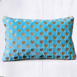 Kissenhülle Hearts with Hearts Aqua 3050