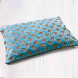 Kissenhülle Hearts with Hearts Aqua 3050