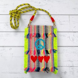 Handytäschchen Peace Heart Muster