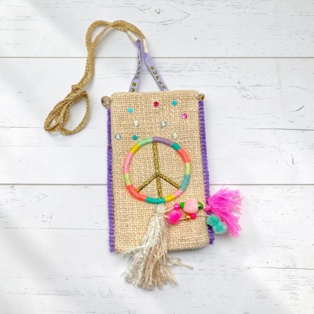 Handytäschchen Pastel Peace Muster