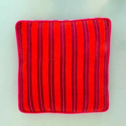 Cushion Cover Box Velvet Pinstripe orange 40405