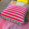 Cushion Cover Box Velvet Pinstripe redgreen 40405