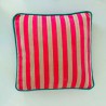 Housse de Coussin Carré Velours Pinstripe redgreen 40405