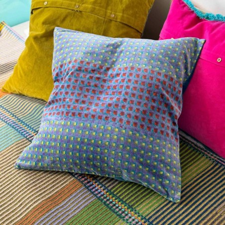 Housse de Coussin Velours Checkbox mix 5050