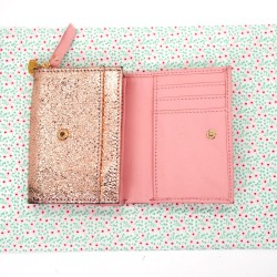 Portemonnaie Compact Leder Bubble metallic