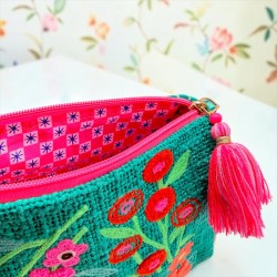 Täschchen zip Flowergarden mint