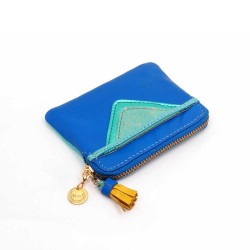 Mini Zip-Täschchen Triangle blue