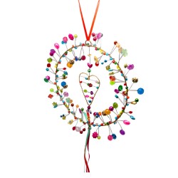 Decoration FUNKEL Herz in Kranz