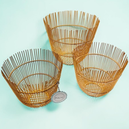 Korb Metall Gold Set3- Muster