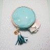 Round leather pouch Palmtree