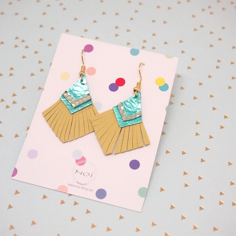 Earrings Leather Triangle