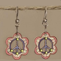 Ohrringe- Painted Metal Flower