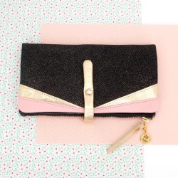 Portemonnaie HK zip Leder Golddust