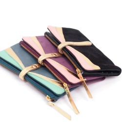 Portemonnaie HK zip Leder Golddust