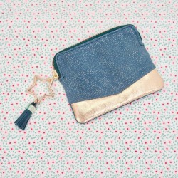 Portemonnaie Mini Zip Leder Golddust