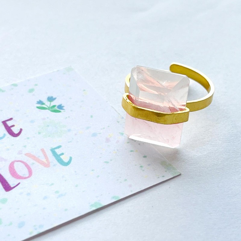 Ring DEEPSEA Silber vergoldet Rose square Sale