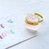 Bague DEEPSEA, silver-plated rose square