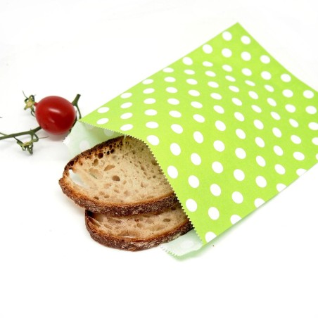 Paper bag green dot 1316, 100 pieces